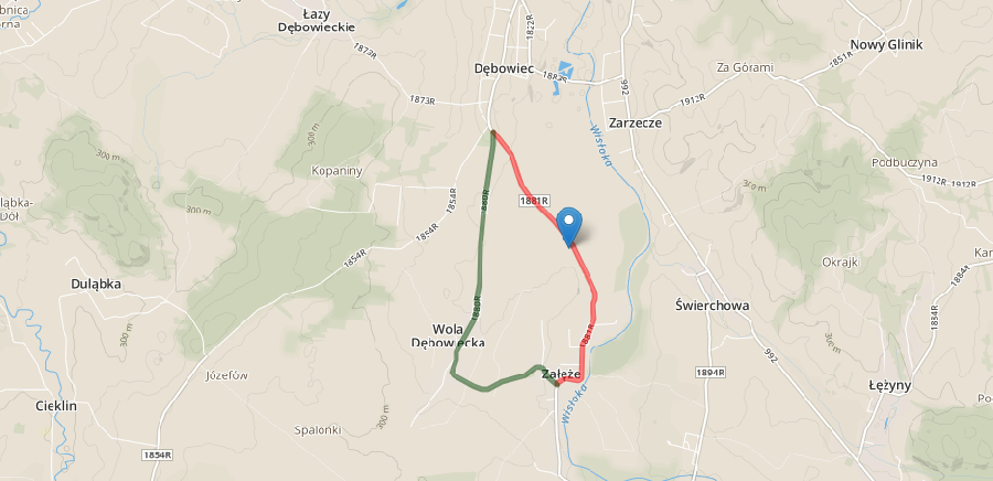 Droga relacji Dębowiec – Załęże – Osiek Jasielski zamknięta do końca października Droga relacji Dębowiec – Załęże – Osiek Jasielski zamknięta do końca października