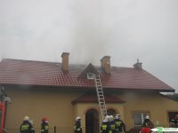 Pożar domu w Dobryni