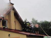 Pożar domu w Dobryni