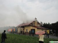 Pożar domu w Dobryni