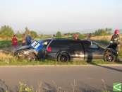 Wypadek samochodowy na drodze Jasło-Foluszu