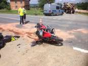 Zderzenie motocyklisty z ciężarówką