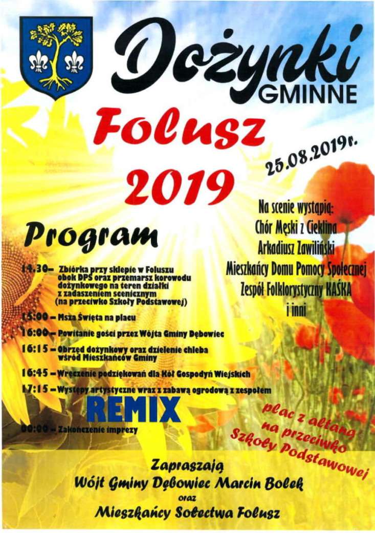 Dożynki Gminne - Folusz 2019 Dożynki Gminne - Folusz 2019