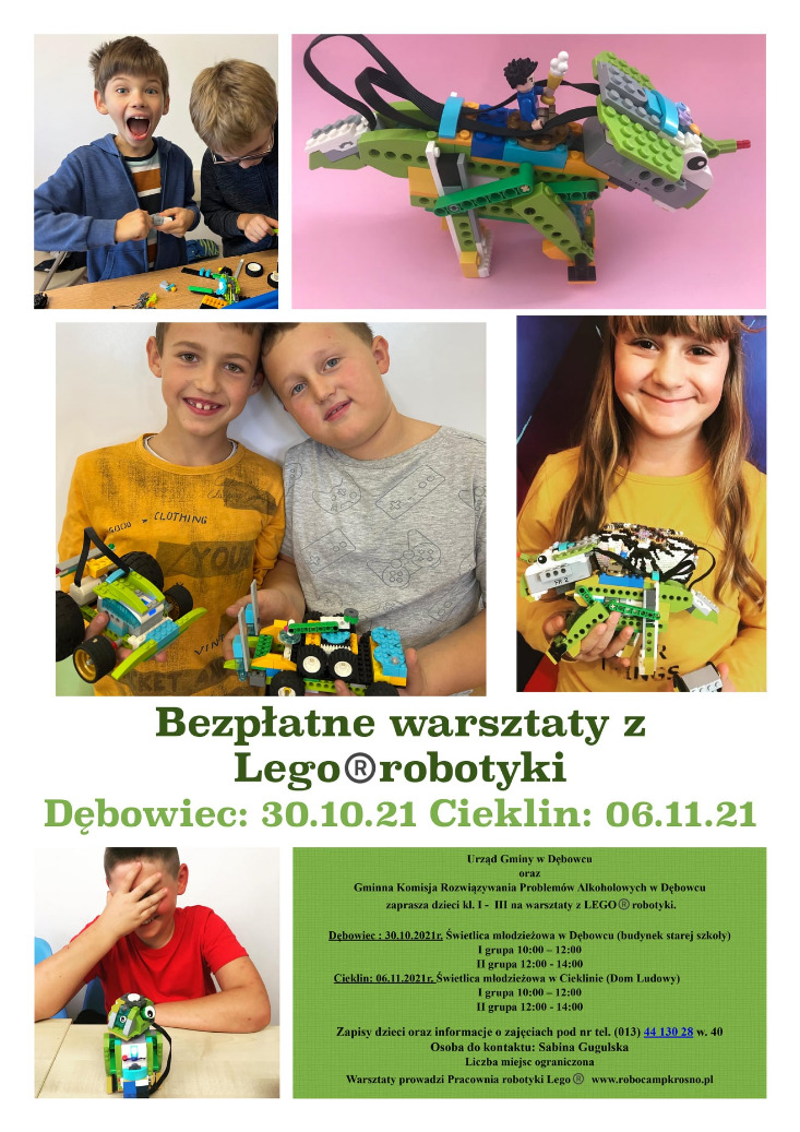 Bezpłatne warsztaty z Lego® robotyki - Gmina Dębowiec Bezpłatne warsztaty z Lego® robotyki - Gmina Dębowiec