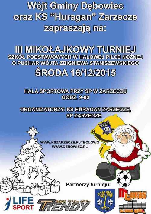 III Mikołajkowy Turniej Szkół Podstawowych w halowej piłce nożnej o puchar Wójta Zbigniewa Staniszewskiego III Mikołajkowy Turniej Szkół Podstawowych w halowej piłce nożnej o puchar Wójta Zbigniewa Staniszewskiego