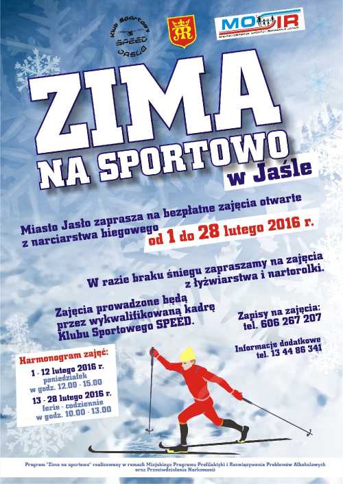 Bezpłatne zajęcia z narciarstwa biegowego - zima na sportowo w Jaśle Bezpłatne zajęcia z narciarstwa biegowego - zima na sportowo w Jaśle