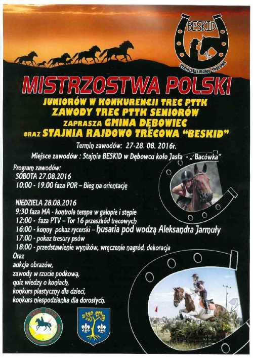 Mistrzostwa Polski Juniorów w konkurencji TREC PTTK, Zawody TREC PTTK SENIORÓW Mistrzostwa Polski Juniorów w konkurencji TREC PTTK, Zawody TREC PTTK SENIORÓW