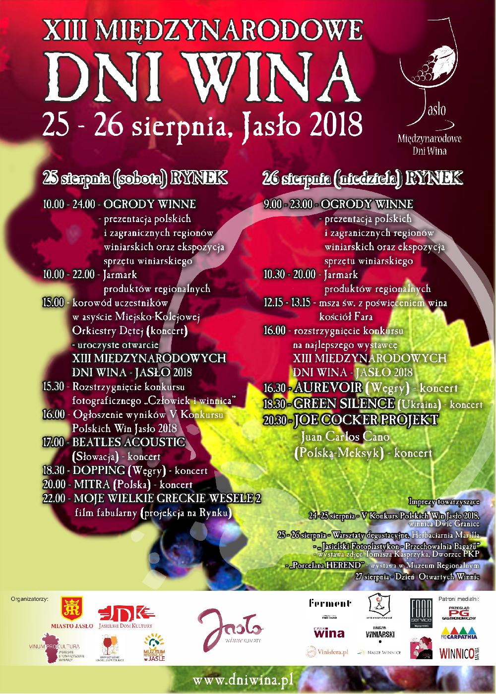 XIII Międzynarodowe Dni Wina 2018 XIII Międzynarodowe Dni Wina 2018