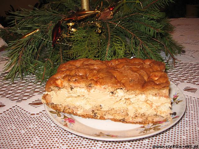 Placek orzechowo-jabłkowy z masą cappuccino Placek orzechowo-jabłkowy z masą cappuccino