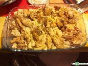 Zapiekanka makaronowa z kurczakiem i czosnkiem